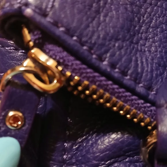 Kate Spade Cobble Hill Small Leslie Satchel Purple Pebbled Leather Crossbody - Picture 3 of 14